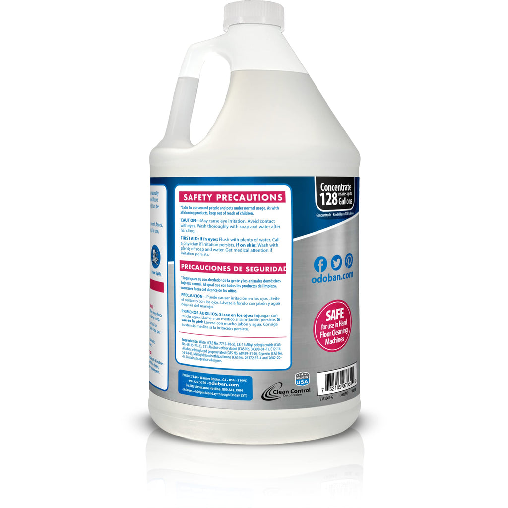 OdoBan Pet Solutions No Rinse Neutral pH Floor Cleaner Concentrate, Made in the USA, Splash O' Citrus Scent, 4 Gallons