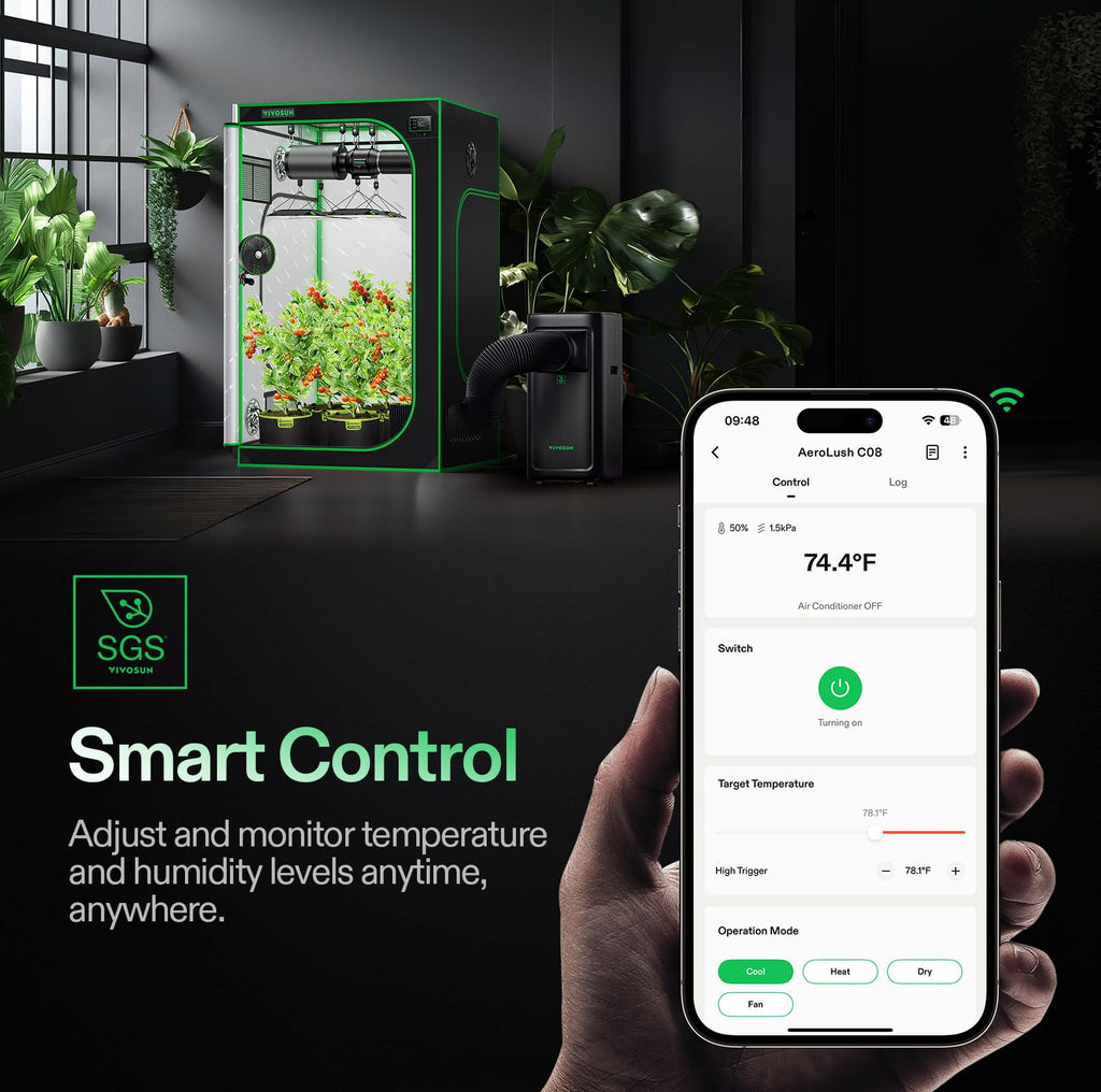 VIVOSUN AeroLush C08 8000BTU Smart Air Conditioner for Grow Tents