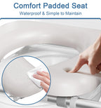 Soundfuse Toilet Seat Riser for Seniors, FSA HSA Eligible Raised Toilet Seat with Handles, Adjustable Height & Width, 400lb Handicap Elevated Toilet Seat, Fit Any Toilet