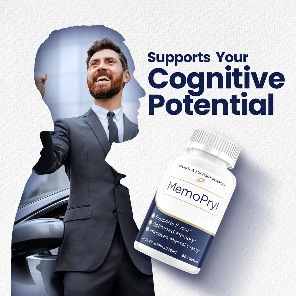 Memopryl Advanced Formula Supplement, Memo Pryl Brain Pills Natural Ingredients Reviews - 5 Pack - 300 Capsules
