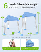 Space-Saving Triangular Shower Chair for Elderly and Disabled, FSA/HSA Eligible 400 lbs Adjustable Shower Stool Seat with Stable-Bracing, Non-Slip Bathtub Chair, Tool-Free Assembly