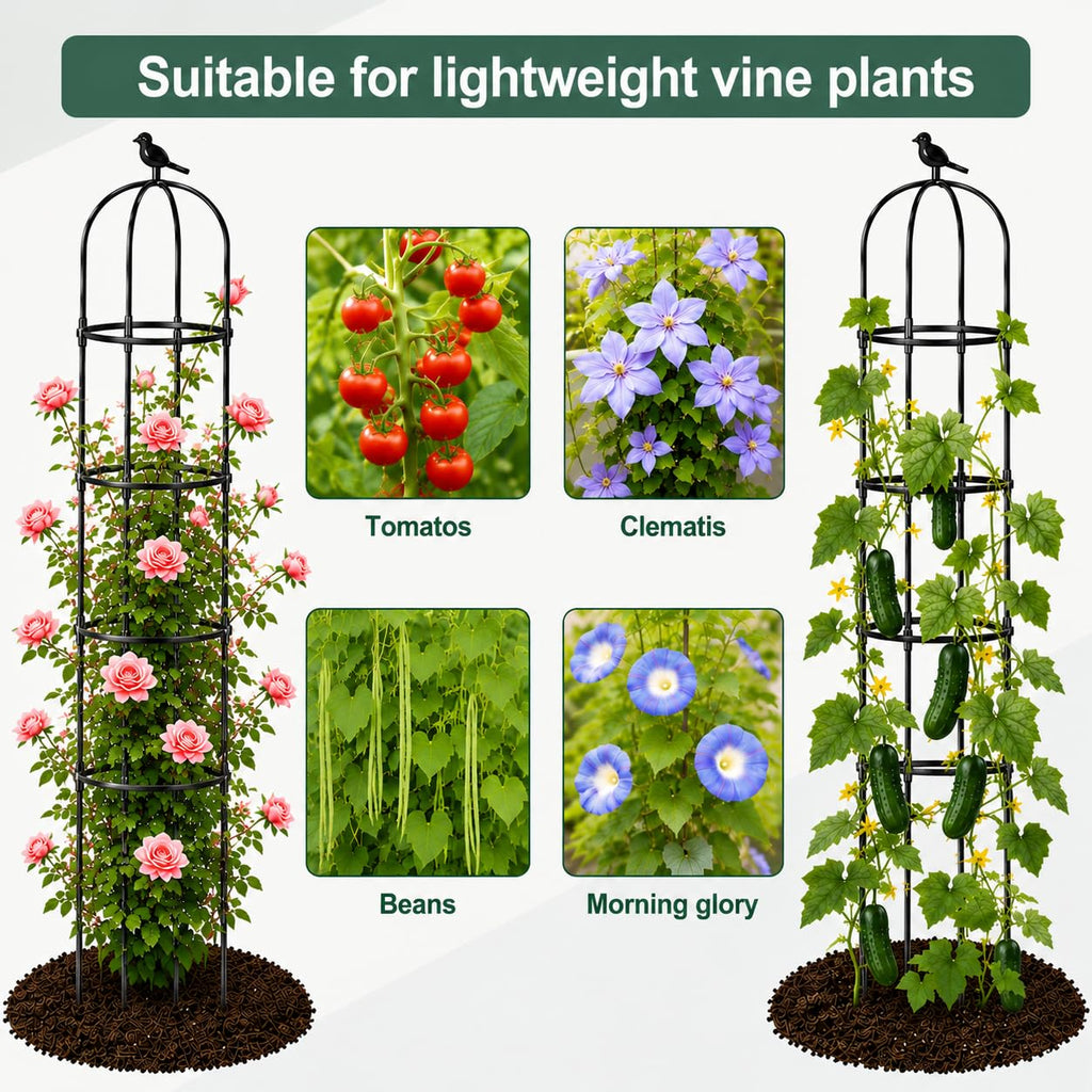 OTOSUNNY 2 Pack 6 ft Garden Obelisk Trellis for Climbing Plants Outdoor