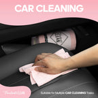 Fantasticlean Microfiber Cleaning Cloth Roll 2 Rolls 120 Pack, Tear Away Paperless Towels, 8" x 8", Reusable Washable Rags, House Kitchen, Pet, Office, Indoor Outdoor, Portable (Pink and Off-White)