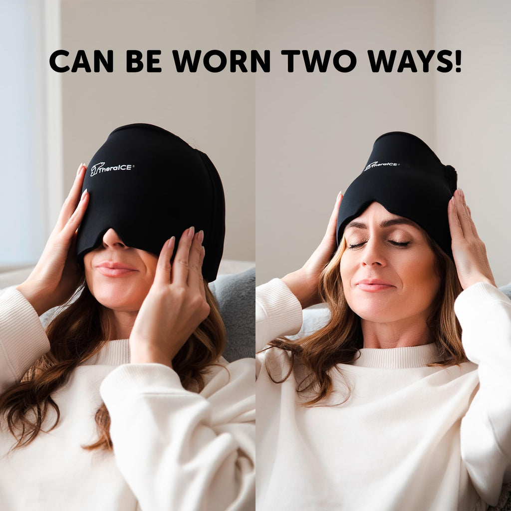 TheraICE Migraine Headache Relief Cap (Original (Black & Pink), 2.00, Count)