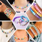Quefe 48 Colors 4000pcs Pony Beads Bracelet Making Kit with Letter Beads