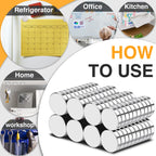 TRYMAG 80Pcs Neodymium Disc 12x3mm Small Strong Round Rare Earth Fridge Magnets for Crafts, Dry Erase Board, DIY, Whiteboard, Scientific Models, School
