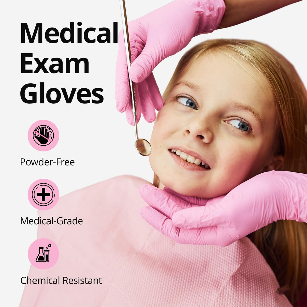 SwiftGrip Pink Disposable Gloves, X-Small, Disposable, Latex-Free, Food-Safe, Powder-Free, 1000-ct Case
