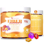 Migcopat 10G Fiber Gummies for Adults - Support Digestive Health - Fiber Supplement with 30 Billion CFU Probiotics Blend, ACV, Vitamin C, Inulin - No Sugar Added - Fruit Flavored - 180 Count