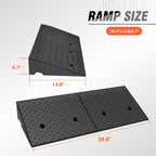 DNA Motoring 1pcs 5.7" Rise Rubber Curb Ramp Heavy Duty Loading Driveway Ramp Threshold Ramp 38.6" L x 14.8" W x 5.7" H for Loading Dock, Warehouse, Wheelchair, Motorcycles, Cars, TOOLS-00647