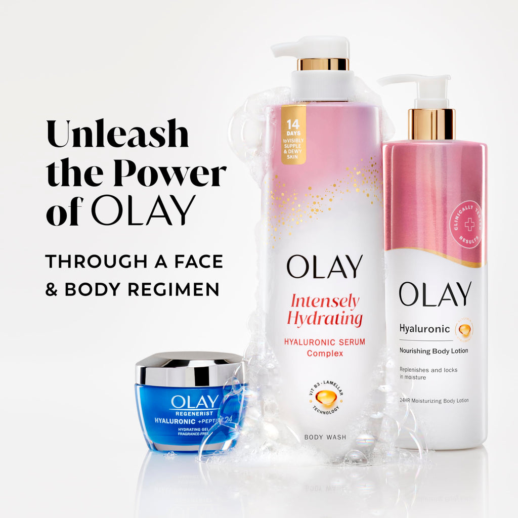 Olay Body Wash for Women, Elasticity Boosting, Collagen Peptide Serum Complex, Renews Moisture, Free of Parabens & Phthalates, Vitamin B3 Lameller Technology, For All Skin Types, 26 fl oz (Pack of 2)