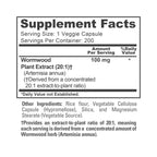 NusaPure Wormwood Capsules, 100 mg, 200 Veg Capsules (Non-GMO, Vegan)