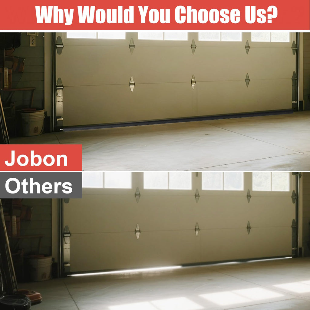 Garage Door Seals Bottom Rubber - Jobon 20 Ft Universal U+O Weatherproofing Garage Door Weather Stripping Bottom Seal Replacement Fits Most Standard Garage Doors, Easy Installation