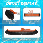 SKGPOLE 16FT Swimming Pool Pole with Brush, Upgraded Pool Pole Telescopic 16ft Heavy Duty with 19" Pool Brush Head, Adjustable Length 4 to 16 Feet, Universal Pole for Skimmer Net, Brush, Vacuum Head