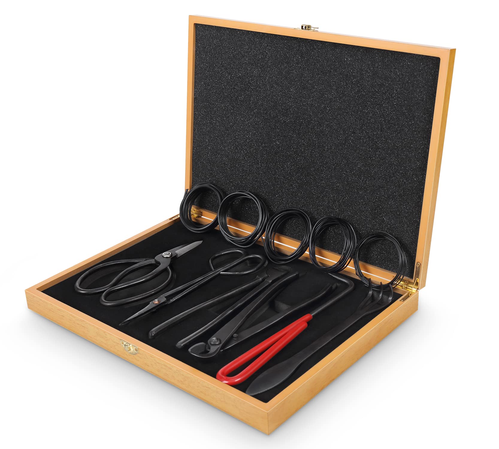 SOLIGT 12-Piece Bonsai Tools Set With Wood Box, Gift For Men Women