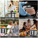 mosago Commercial Insulated Food Delivery Bag 39L, Grocery Tote Bag, Grey