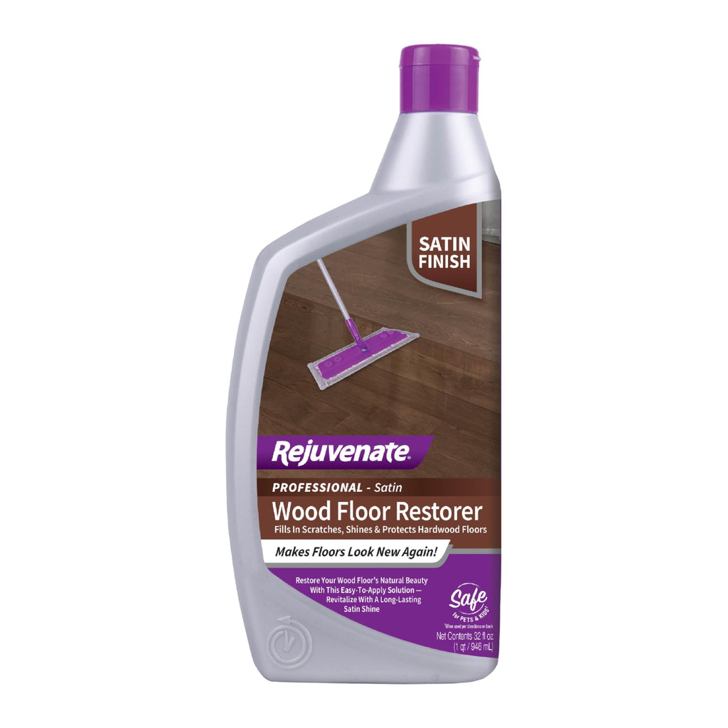 Rejuvenate Professional Wood Floor Restorer Fills Scratches, Shines And Protects Wood Flooring For A Matte Satin Shine, 32 Ounces