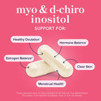 Myo-Inositol & D-Chiro Inositol for Hormone Balance for Women | Ideal 40:1 Ratio | Menstrual Cycle and Ovarian Health Support Supplement | Myo 2000mg & D Chiro 50mg with Vitamin B8 | 240 Count