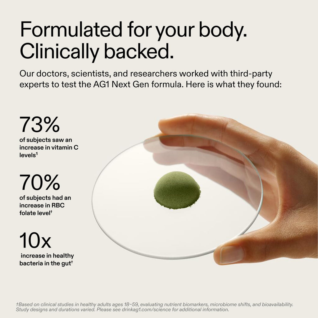 AG1 Next Gen Greens Powder Superfood and Multivitamin, Travel Packs 30 ct