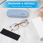 HOFANNO Blue Light Blocking Glasses Computer Glasses Women men,Light TR90 Stylish Round Anti Blue Light Eyeglasses with Anti Eyestrain