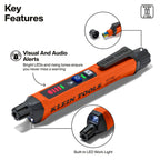 Klein Tools ET190 Gas Leak Detector, Wide Detection Range, Audible and LED Alerts, Slim and Lightweight