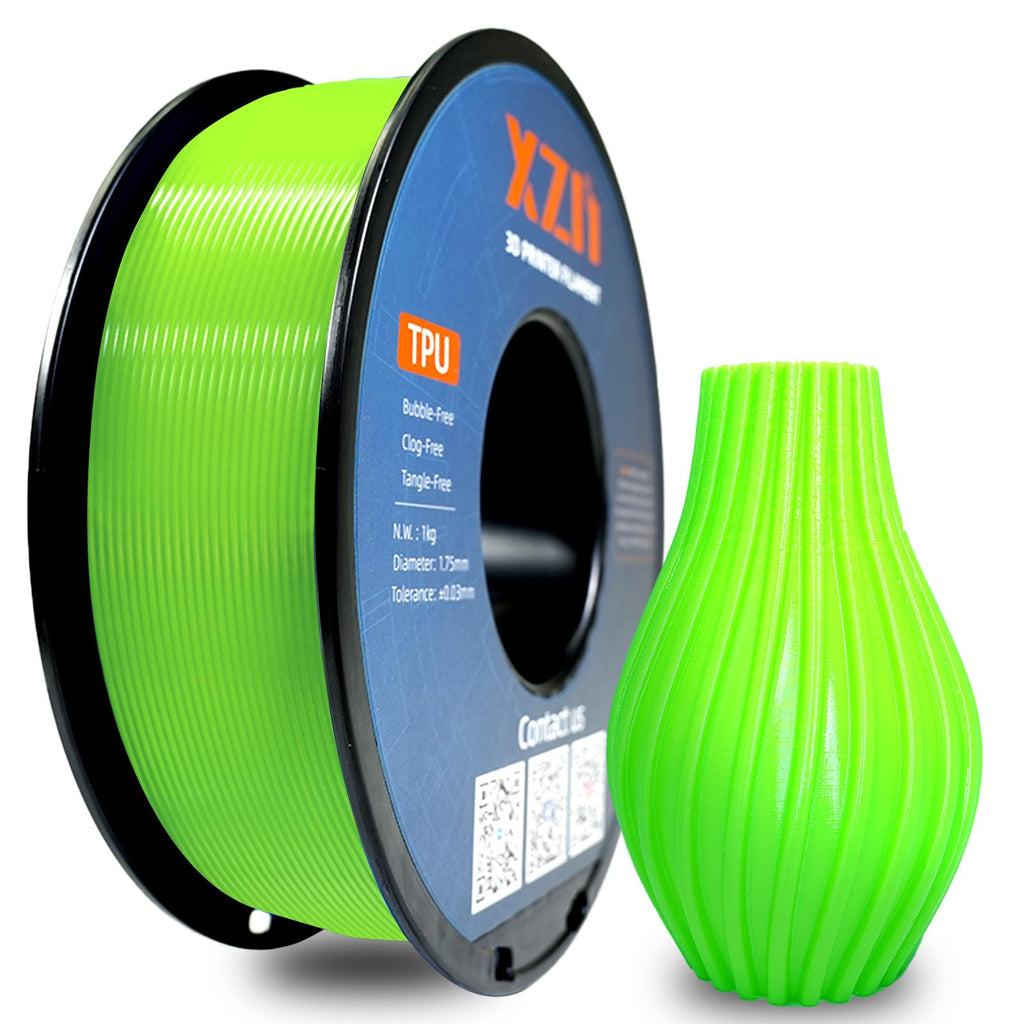 95A TPU Filament 1.75mm, Soft Flexible Consumables for 3D Printer, Dimensional Accuracy +/- 0.03 mm,1KG (2.2lbs) Spool (Green)