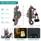 Goodeco Dragon Tree Hugger with Solar Lantern Garden Statue