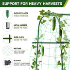 HIRALIY Cucumber Trellis for Climbing Plants, 5.25ft Tall, Green