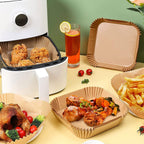 Air Fryer Disposable Paper Liner Square 9 Inch, 100PCS Large Paper Liners for 6-10QT Air fryer, Non-stick Parchment Paper for Frying, Steamer, Baking, Microwave Etc