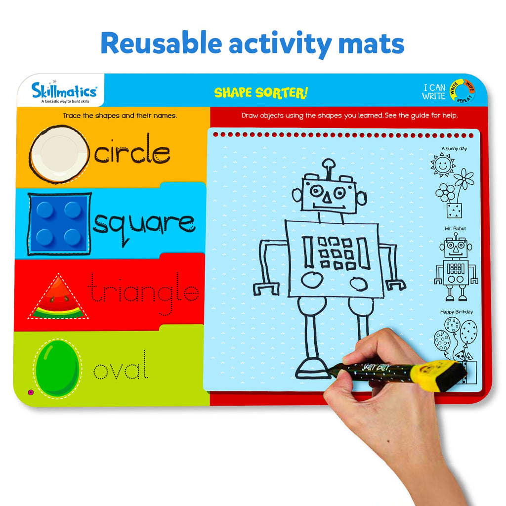 Skillmatics I Can Write - Reusable Preschool Learning Activities, Educational Toy and Game, Back to School Supplies, Gifts for Students, Kids, Toddlers Ages 3, 4, 5, 6