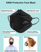 KOZUVEE KN95 Face Masks 50 Pack for Adults, Individually Wrapped, Comfortable and Breathable Disposable KN95 Mask with Elastic Ear Loop,Gray
