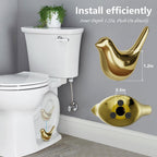 MENNTY 2Packs Ceramic Gold Birds Toilet Bolt Caps & 4Packs Universal Toilet Bolt Covers, Bathroom Decorative Toilet Floor Screw Cover Caps Easy Installation