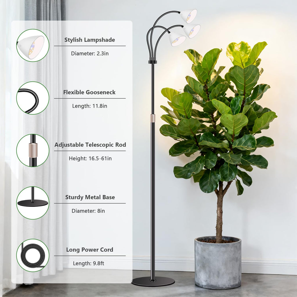 wolezek Floor Grow Lights for Indoor Plants, Full Spectrum, for Tall Plant