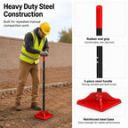 8" x 8" Steel Tamper Tool with 48" Handle, Heavy Duty Hand Compactor for Soil, Gravel, Dirt, Asphalt, Pavers, Driveway Repair, Lawn & Landscaping