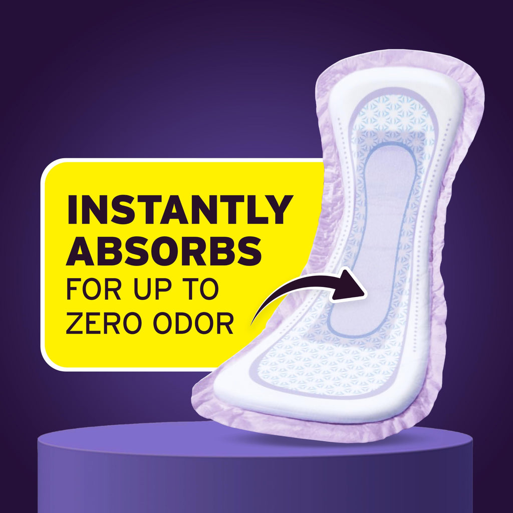 Poise Incontinence Pads & Postpartum Incontinence Pads, 8 Drop Overnight Absorbency, Extra-Coverage Length, 72 Pads (2 Packs of 36), Packaging May Vary