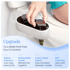 CLEAR REAR Bidet Attachment for Toilet Seat - Non-Electric with Self Cleaning Dual Nozzles, Leak Proof Connectors, Adjustable Water Spray, Rear & Feminine Wash - Hygienic Bathroom Upgrades (Black)