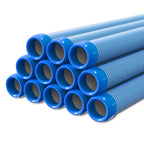 Poolvio Pool Vacuum Hose 40 Feet (12 x 40 Inch), 1.5 Inch Cuffs, Compatible with Most Inground Pool Automatic Cleaners, Blue