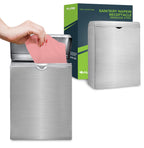 Alpine Sanitary Napkin Receptacle – Wall Mounted Tampon Holder For Bathroom Provides Clean & Odor-Free Restroom for Home, Office & Public Restrooms (Stainless steel)