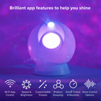 Blisslights Sky Lite Evolve - Star Projector, Galaxy Projector, LED Nebula Lighting, WiFi App, for Meditation, Relaxation, Gaming Room, Home Theater, and Bedroom Night Light Gift (Blue Stars)