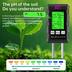 6-in-1 Digital Soil Tester, Soil Moisture Meter and pH Tester for Plants, Tests Moisture, pH, Fertility, Temperature, Sunlight and Air Humidity for Garden and Lawn (2*AAA Batteries Needed)