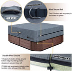 UCEDER Waterproof Hot Tub Cover -Outdoor Spa Cover Cap(Actual Size 93''x93 x20'' Fit 91''x91 x 20'') 600D Heavy Duty Polyester Hot Tub Cover Protector(Dark Gray)