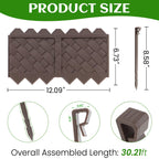 30 Pack (30FT) Weaving Flower Bed Garden Edging Borders, Landscaping Edging