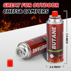 Smart & Safe Butane Fuel Canister - Self-Sealing Nozzle - 28 Pack for Outdoor Cooking, Camping, and Emergency Use