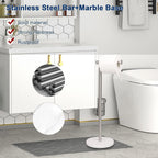 NearMoon Bath Toilet Paper Holder Stand- Modern Tissue Roll Holder Standing with Balanced Base, Rustproof Toilet Roll Holder for Bathroom/Kitchen Countertop (Chrome Finish, Marble Base)
