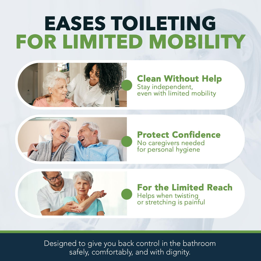 FreedomWand Multipurpose Toilet Aids - Wiping Aid Toileting for Women & Men, Butt Wiper Tool, Toilet Assist Device and Paper Extender, Ideal for Elderly, Disabled and Post Surgery Use - 20" Inch