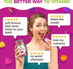 NUTRAMIN Daily Vegan Keto Multivitamin Gummies Non-GMO Natural Vitamin C D + Zinc for Immunity, Plant-Based, Sugar-Free, Nut-Free, Gluten-Free, Biotin, Vitamin A, B, B6, B12 60 Ct, 30 Days (60 Count)