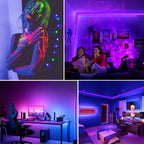 PIZHLO 66 Foot Black Light Strips & Remote, Dimmable Flexible Blackights Strip Lights 1200 LEDs for Glow Party Body Paint Birthday Bedroom Room Fluorescent Tapestry Poster, Non-Waterproof