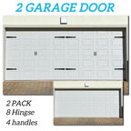 Magnetic Garage Door Hardware,Garage Door Magnetic Decorative Hardware 8 Hinges + 4 Handles for Iron Door,Easy Install,Durable & Waterproof (Classics Style,2 Pack)