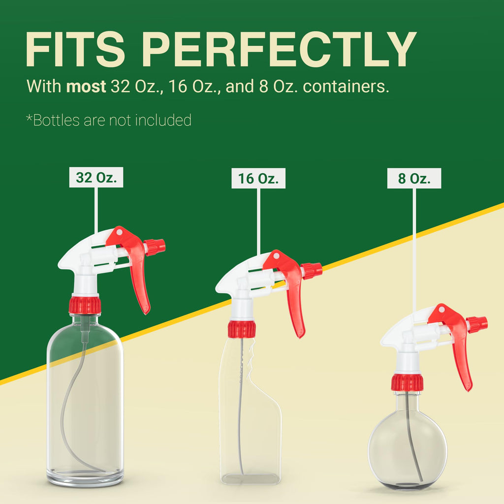 Heluva Green Spray Bottle Nozzle Replacement Tops, Red 6 Pack