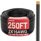 Energeaster 250FT 16 Gauge Low Voltage Landscape Wire 2 Conductors Low-Voltage Wire Hookup LED Lighting Strips Flexible Cable Copper Clad Aluminum(16AWG 250FT)