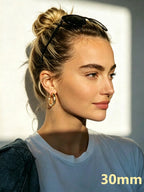 Bestyle 5mm Thick Gold Hoop Earrings Lightweight Chunky Hoop Earrings Hollow Tube Hypoallergenic Trendy Stainless Steel Eearrings for Women 40mm